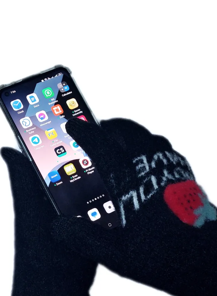 Women glove s girly mobile screen touch fingers winter wool gloves