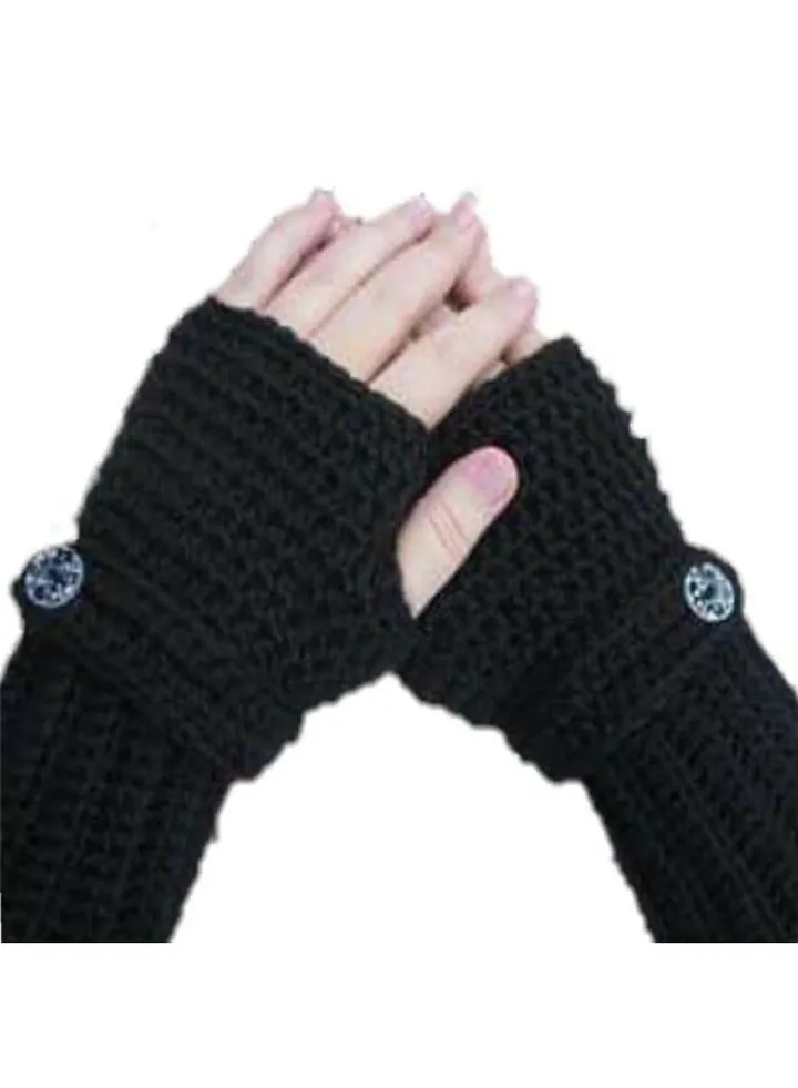 Women's fingerless wool gloves