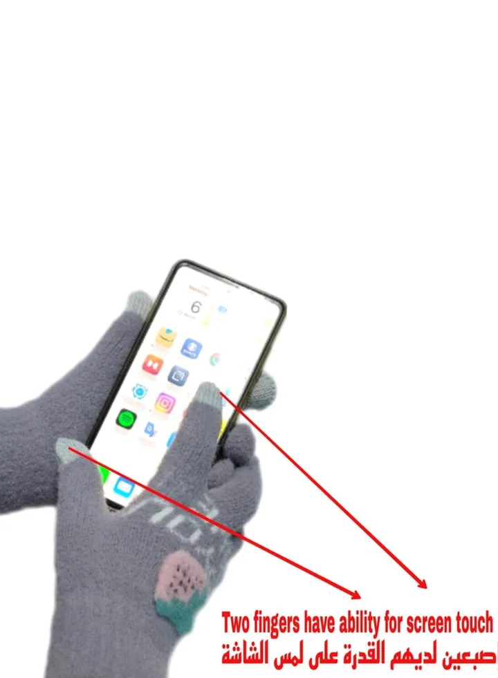 Women glove s girly mobile screen touch fingers winter wool gloves