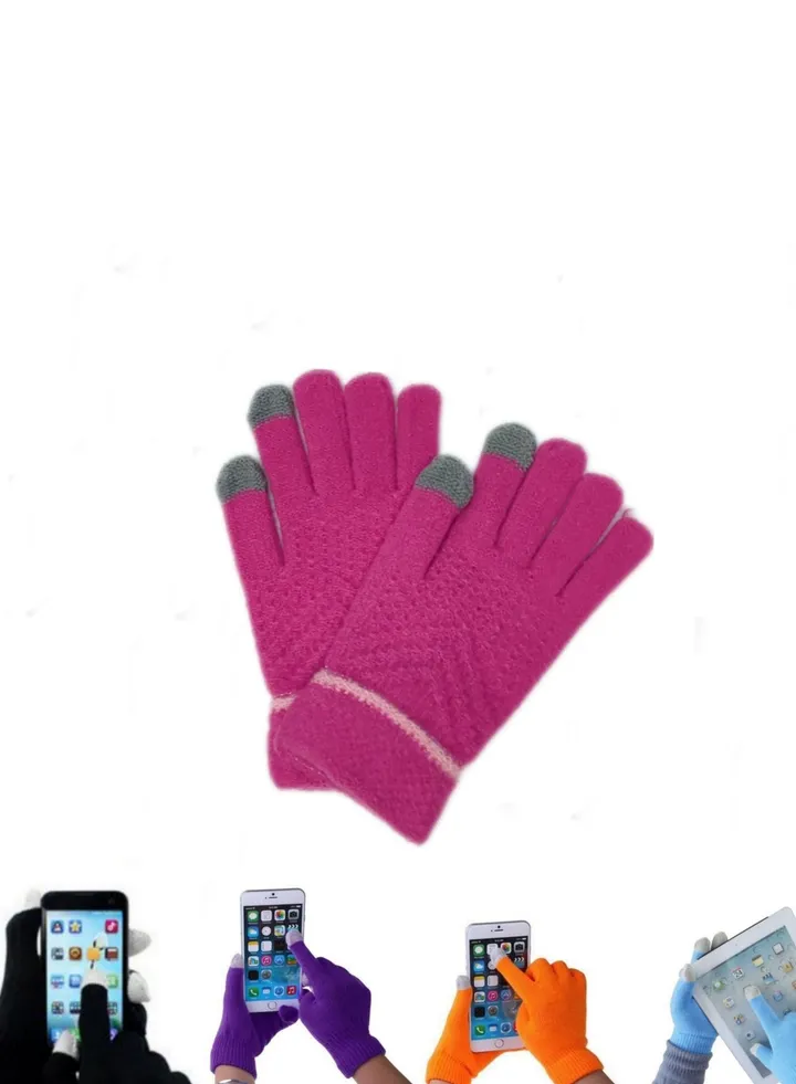 Women gloves girly mobile screen touch fingers winter wool gloves