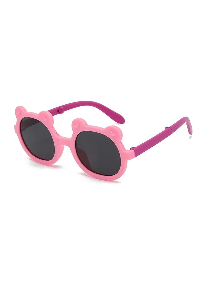 Summer round frame UV protection children's sunglasses Pink