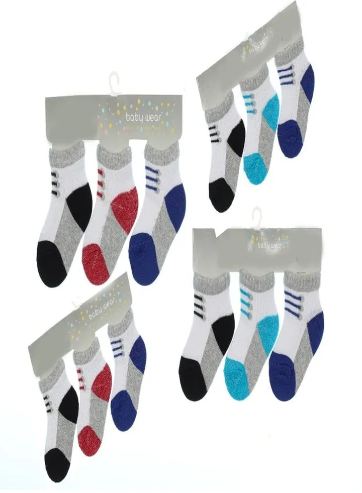 Bundle Of 12 Soft Cotton Socks For Baby Boys