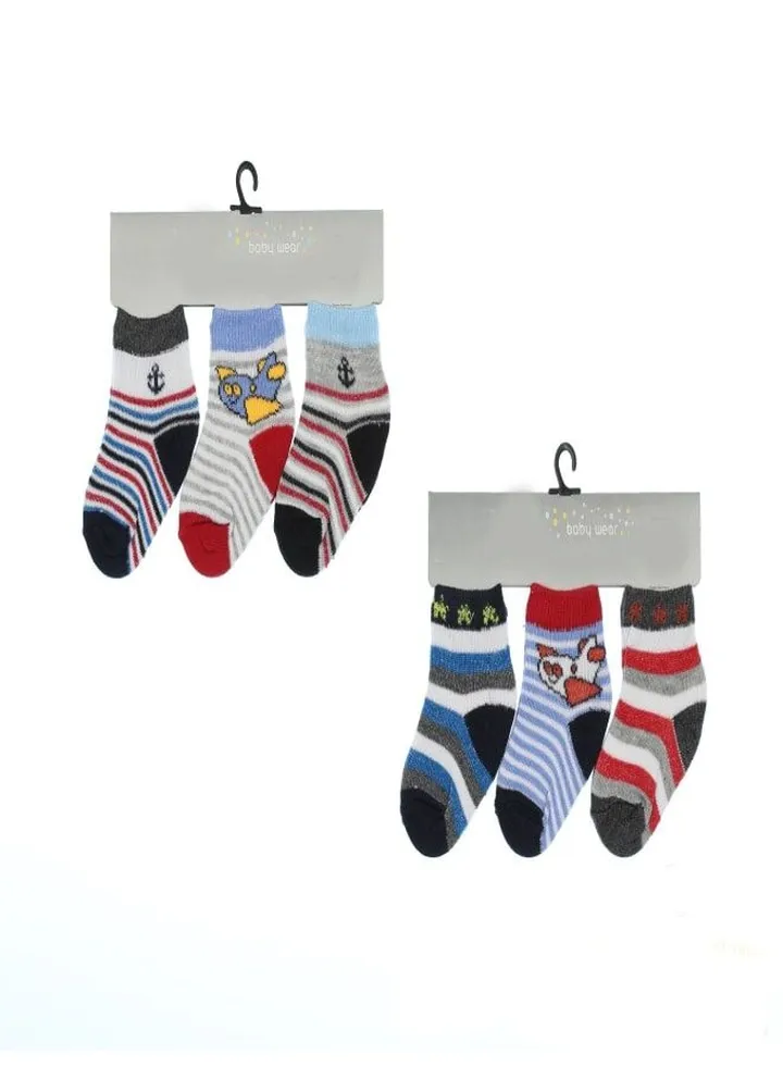 Bundle Of 6 Soft Cotton Socks For Baby Boys