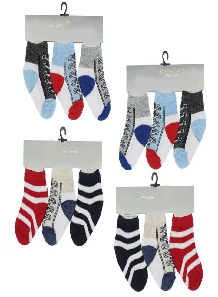 Bundle Of 12 Soft Cotton Socks For Baby Boys