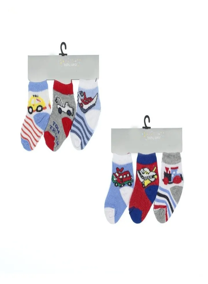 Bundle Of 6 Soft Cotton Socks For Baby Boys