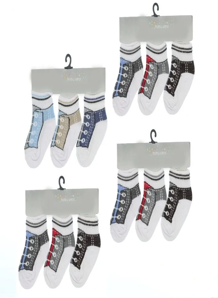 Bundle Of 12 Soft Cotton Socks For Baby Boys