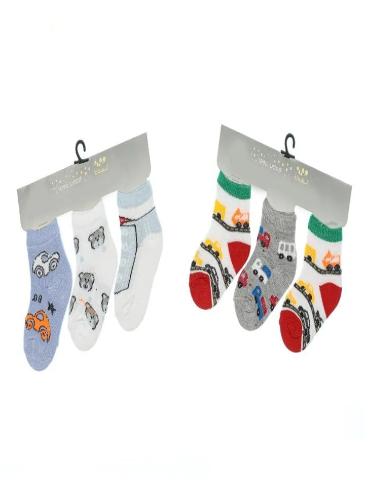 Bundle Of 6 Soft Cotton Socks For Baby Boys