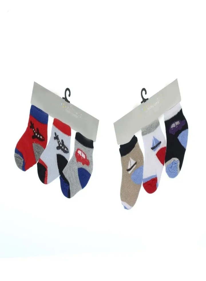 Bundle Of 6 Soft Cotton Socks For Baby Boys