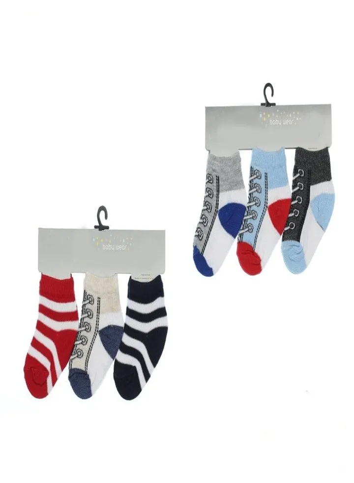 Bundle Of 6 Soft Cotton Socks For Baby Boys