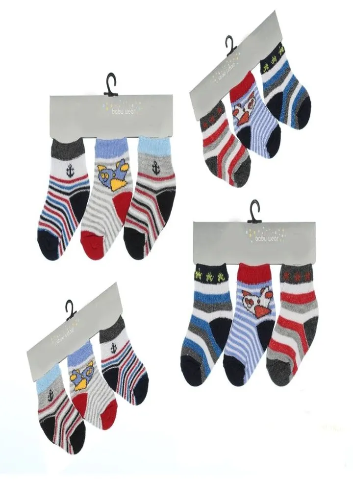 Bundle Of 12 Soft Cotton Socks For Baby Boys