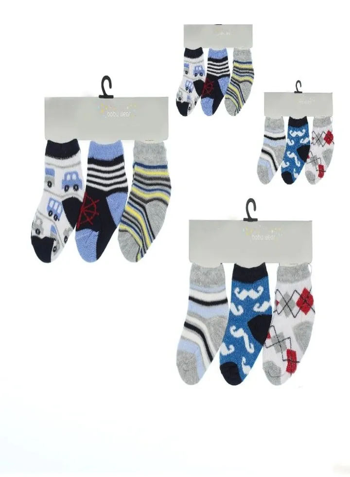 Bundle Of 12 Soft Cotton Socks For Baby Boys