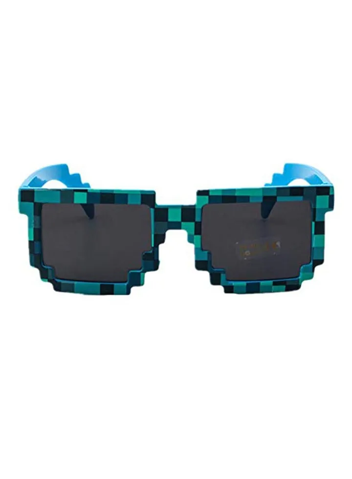 Kids' Pixel Novelty Retro Gamer Geek Rectangle Sunglasses