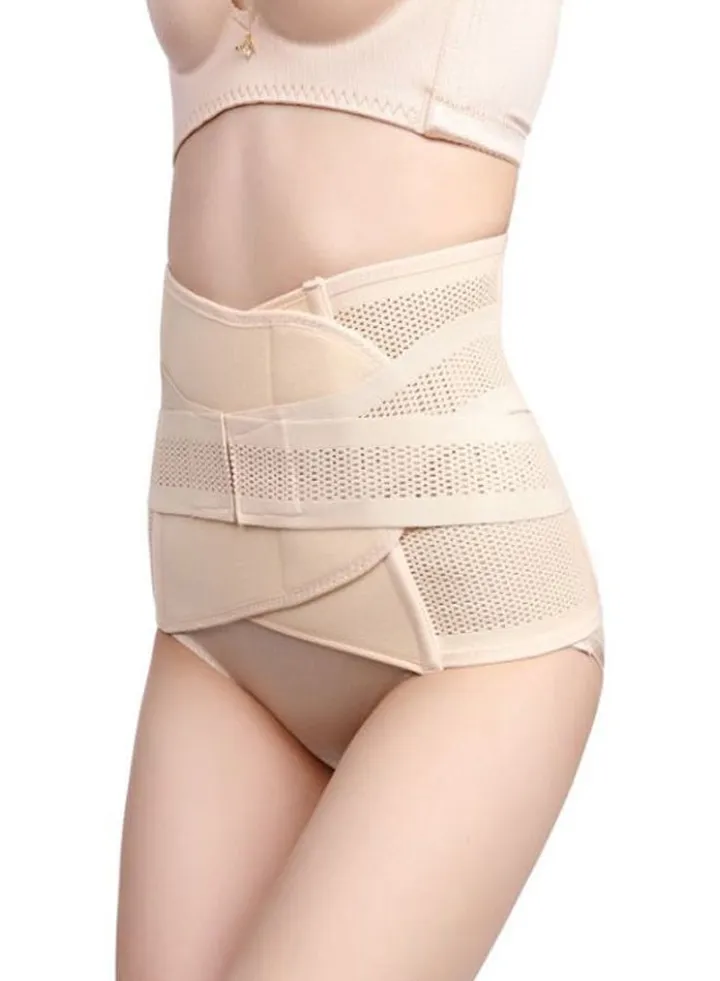 Double Steel Boned Body Shaper Beige