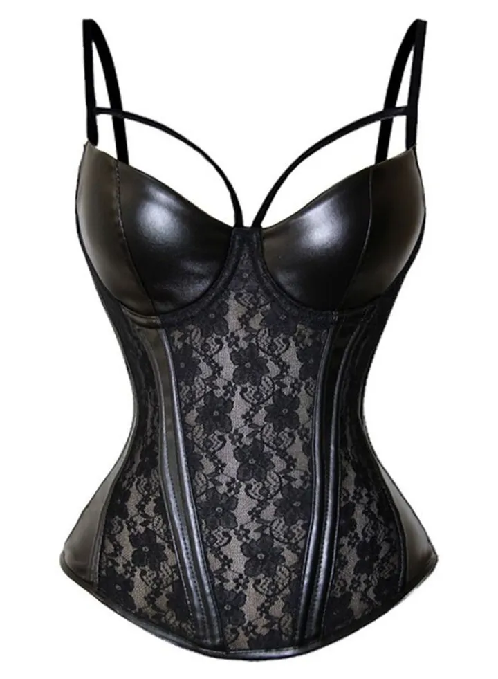 Fashion Trend Patchwork Corset Black