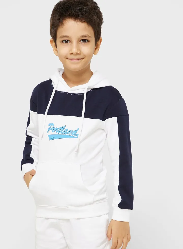 Holographic Foil Printed Hoodie For Boys