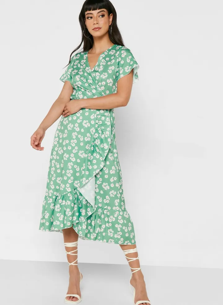 Printed Wrap Dress