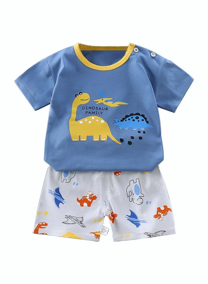 Toddler Baby Boys Top and Short Sets Kids Short Sleeve Shirt Short Suits Cotton Outfits Summer Playwear