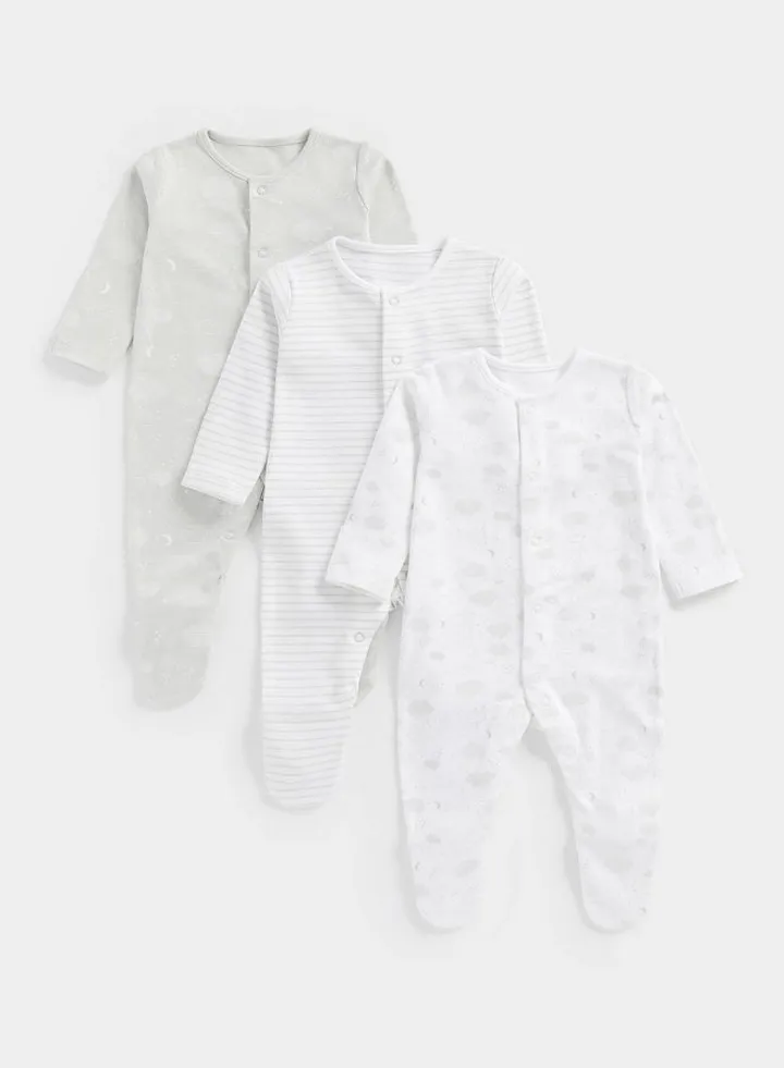 Grey Sleepsuits 3 Pack