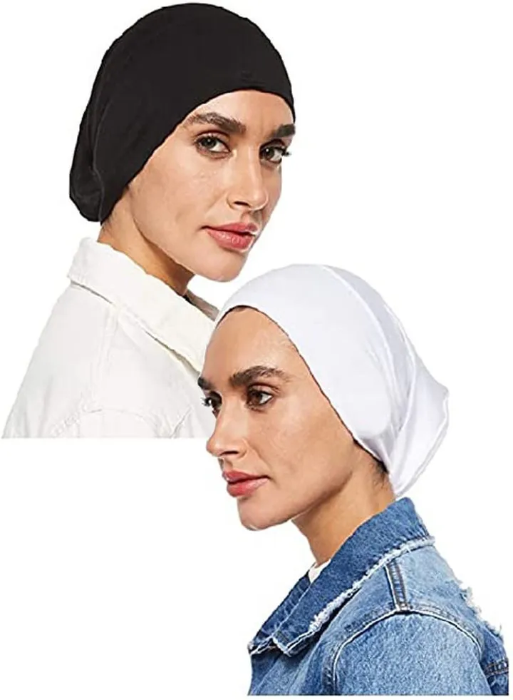 2 Pieces Comfortable Long Scarf Black/White