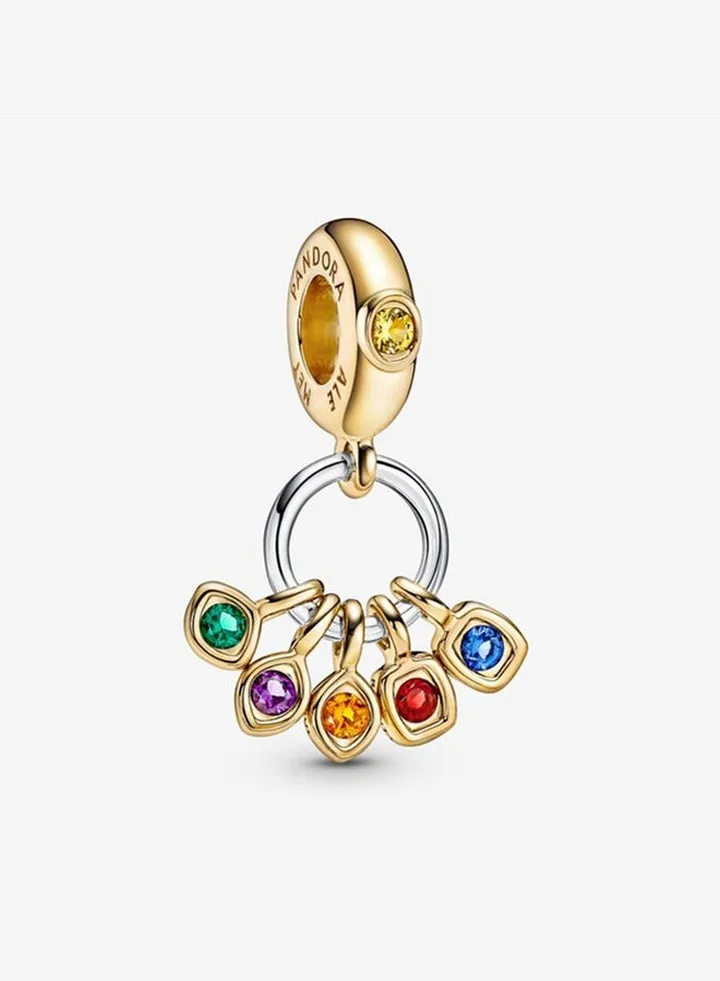 Pandora Women's Gold Plated Copper Silver Alloy Avengers Infinite Gem Pendant 760774C01