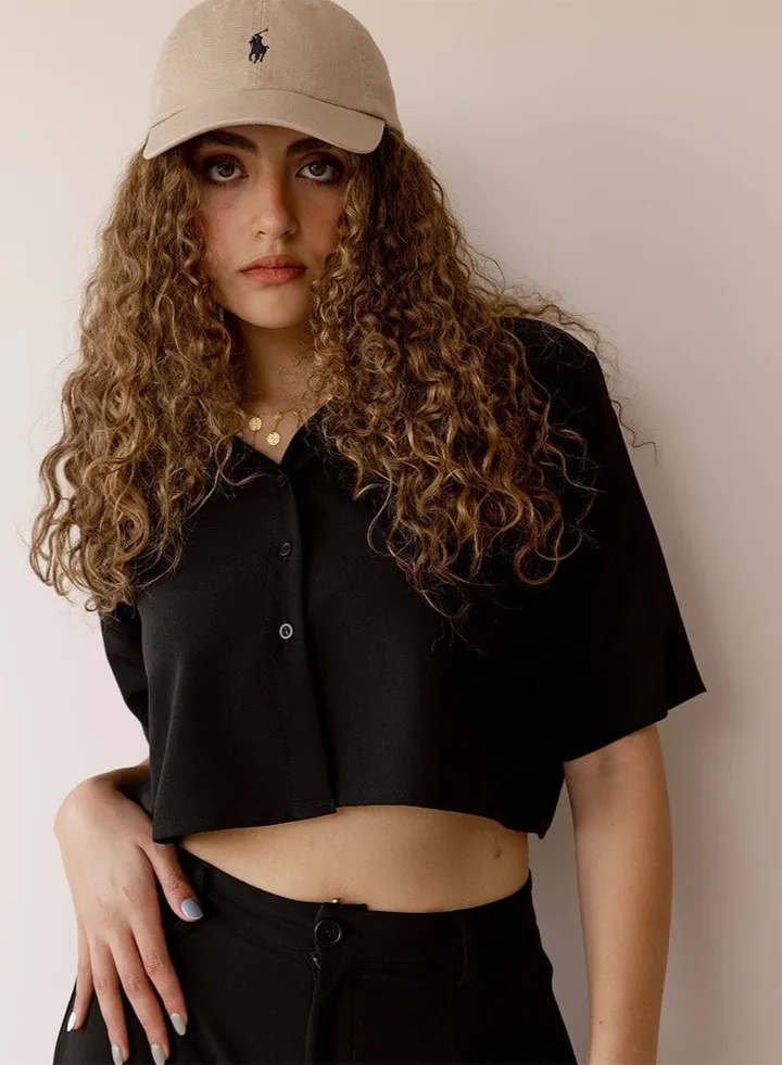 Black Cropped Shirt