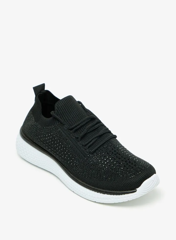 Embellished Lace-Up Womens' Sports Shoes