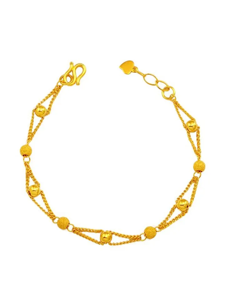 24 Karat Gold Plated Ball Beaded Bracelet