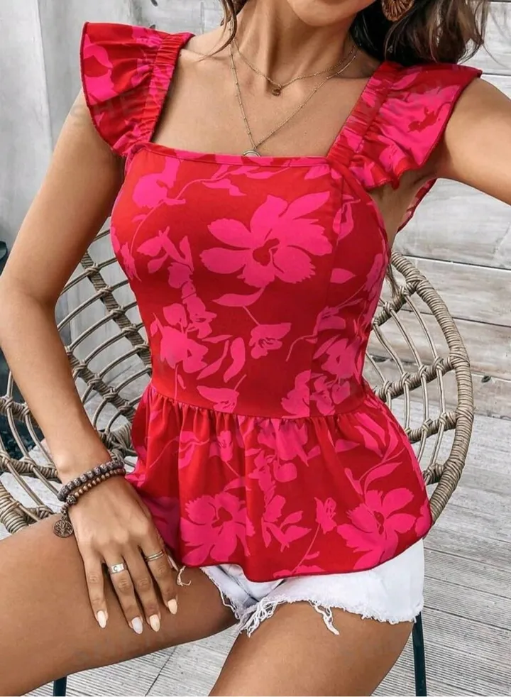 SHEIN Women's Short Flying Sleeve Casual And Stylish Top