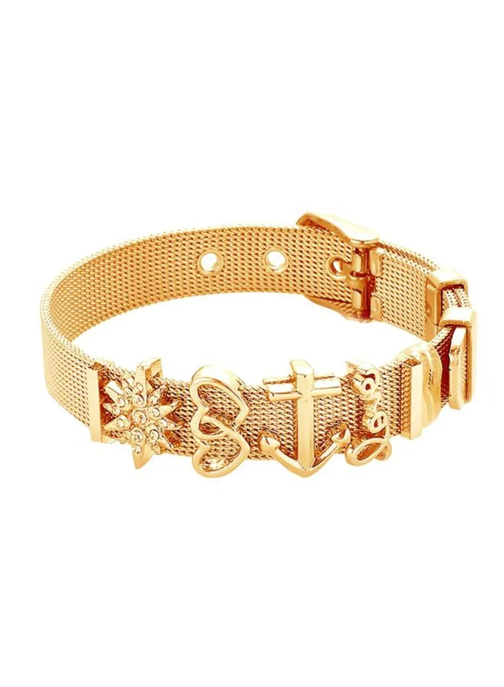 Stainless Steel Heart And Anchor Bracelet