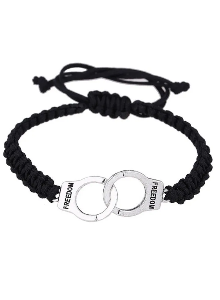 Erkek Bileklik Punk Braided Handcuffs Bracelet