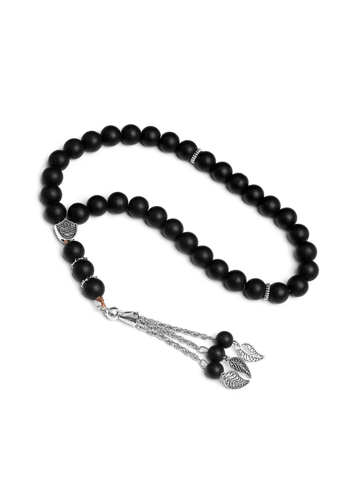 Muslim Tasbih 33 Rosay Beads Frosted Crystal Hand String Islam Prayerdhikr Misbaha Eid Ramadan Gift (Black)