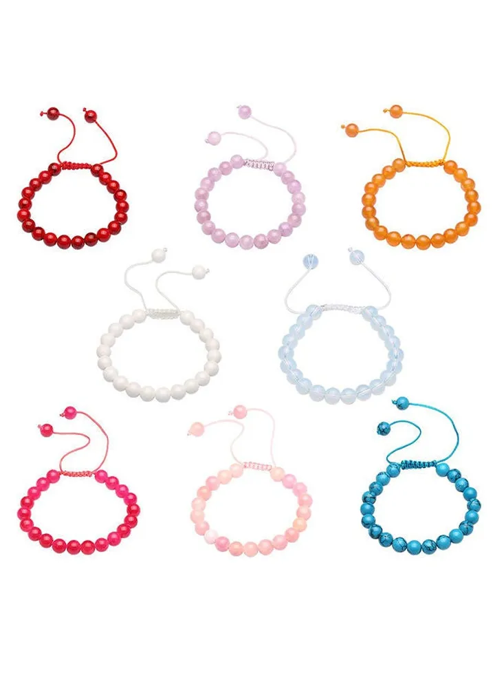 Round Beads Crystal Stretch Woman Bouncy Bracelets Natural Lkntrsh004G
