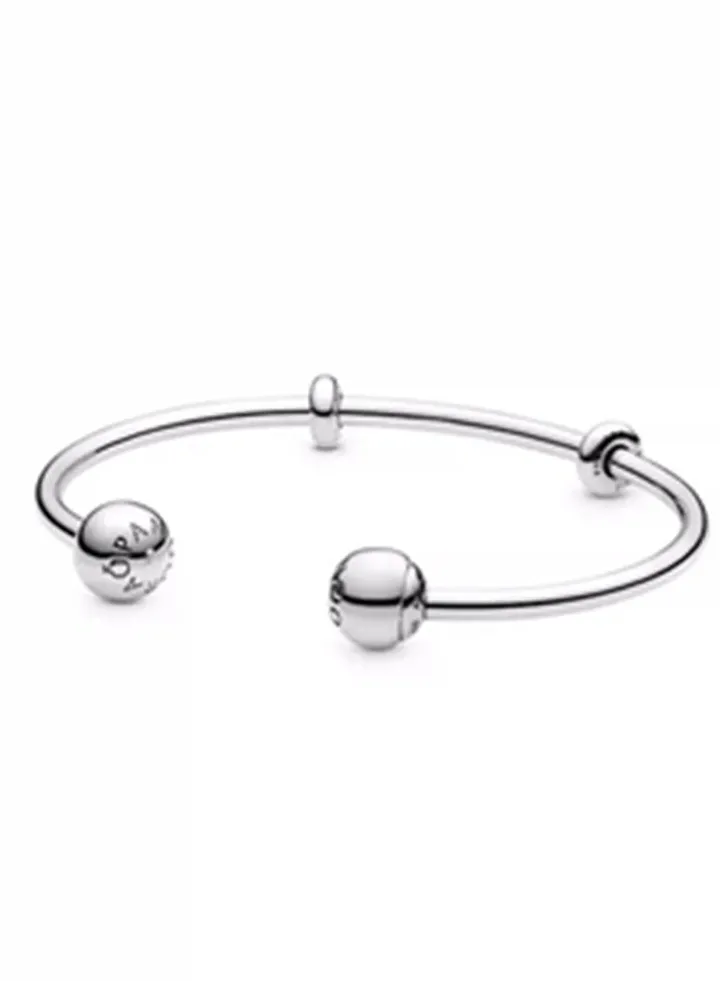 Pandora Moments Women's Classic Open 925 Silver Bracelet 596477