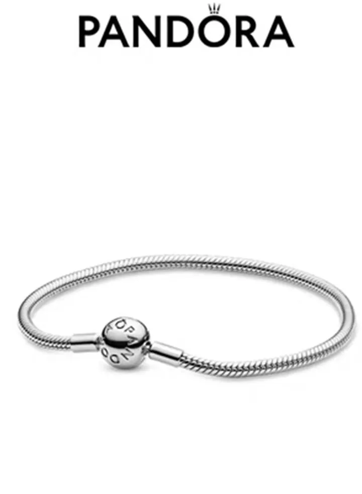 Pandora Jewelry Moments Women‘sSnake Chain 925 Silver Bracelet 598408C00