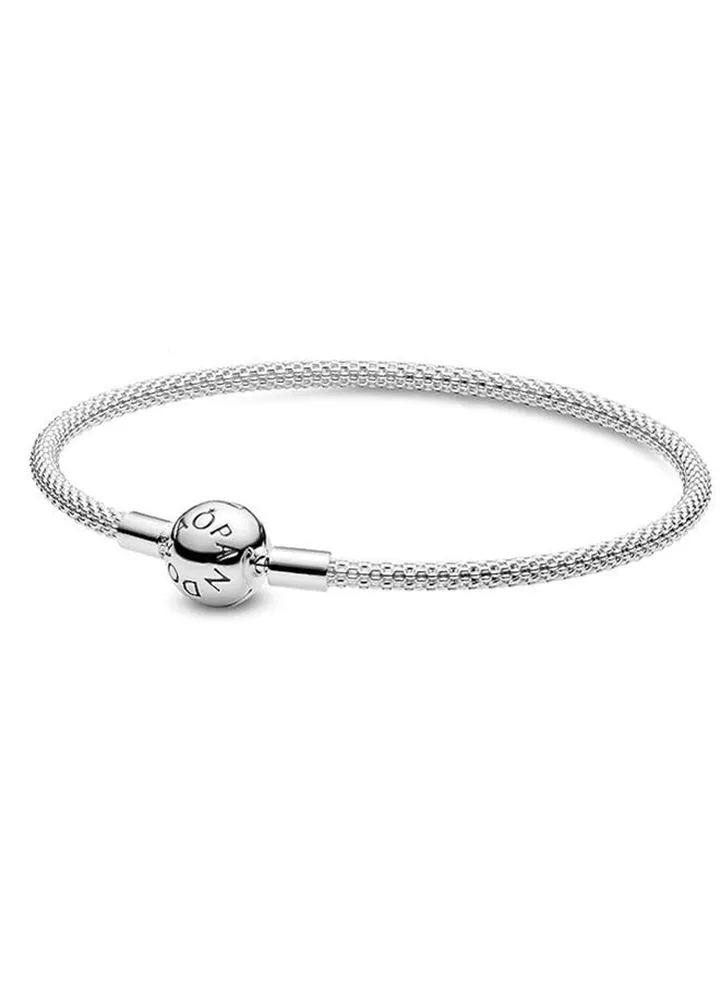 Pandora Moments Mesh Bracelet Women's 925 Silver Bracelet 596543