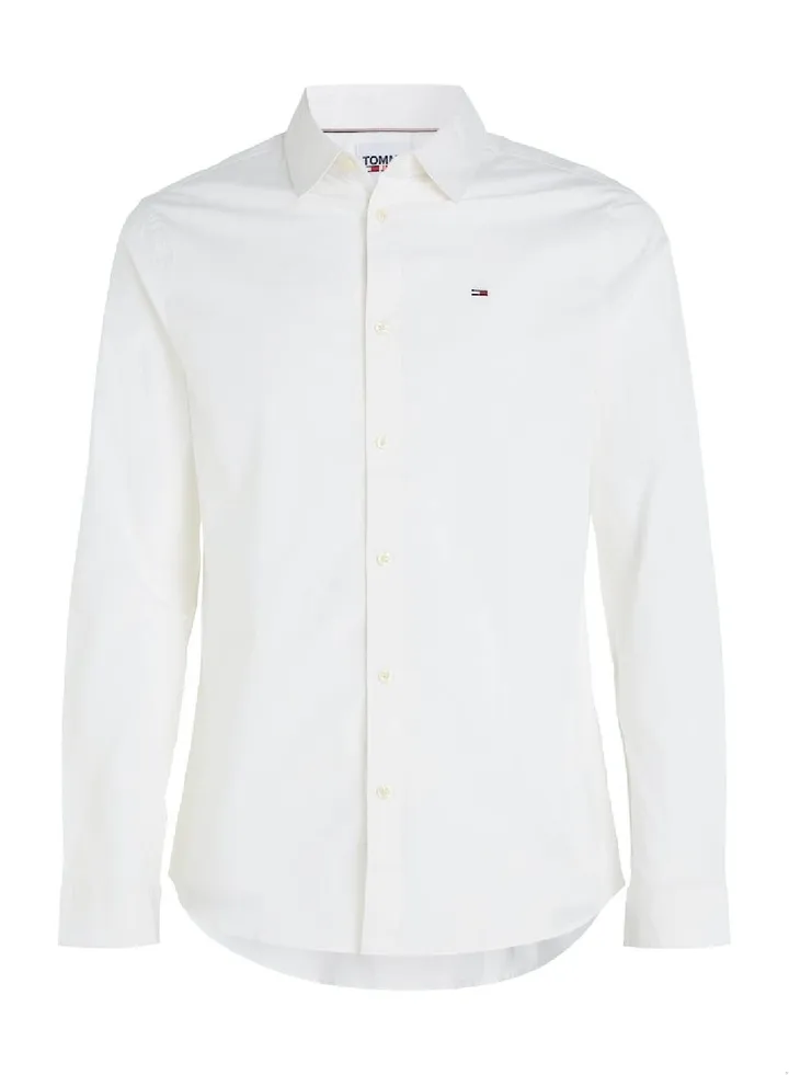 Men's Stretch Slim Fit Casual Shirt, White