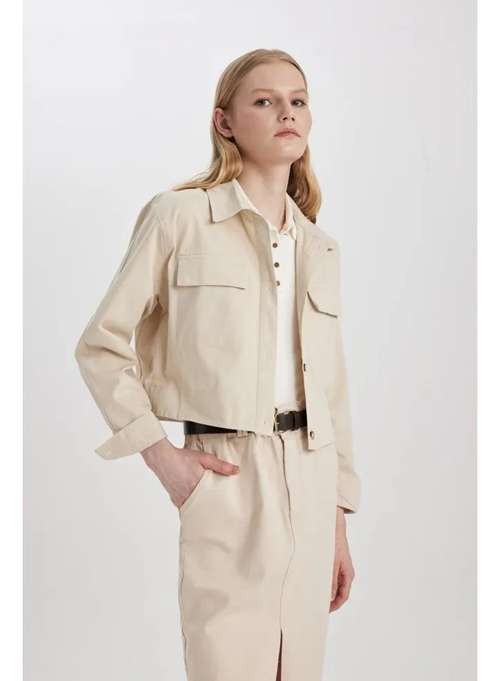 Woman Regular Fit Shirt Neck Woven Long Sleeve Shirt