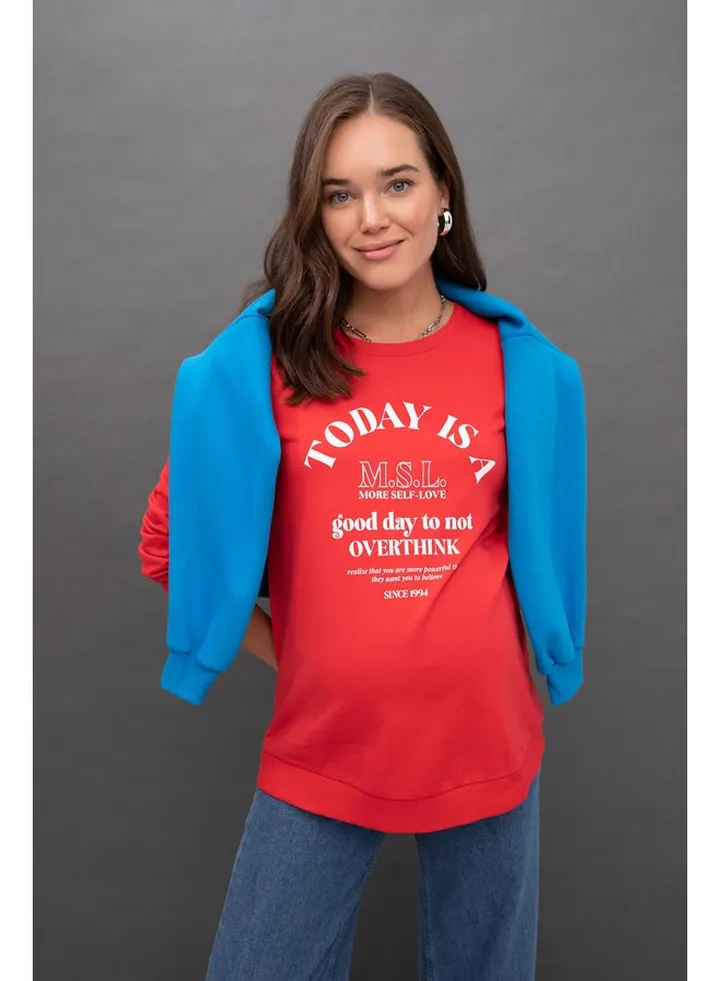 Woman Regular Fit Maternity Wear Knitted Tops Long Sleeve