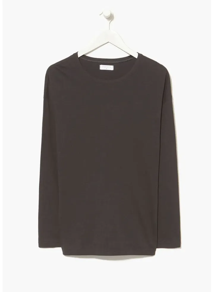 Black Oversized Long Sleeve Top