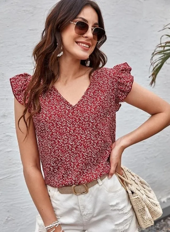 bourgundy blouse vv