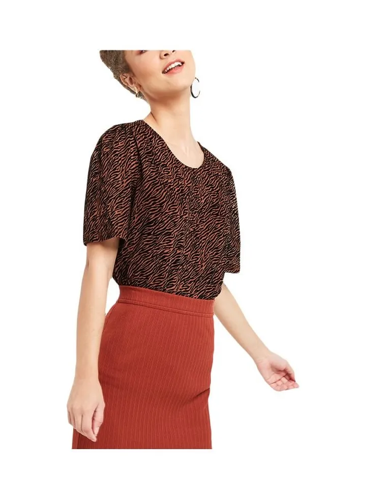 Animal Print Top Tortoise Shell