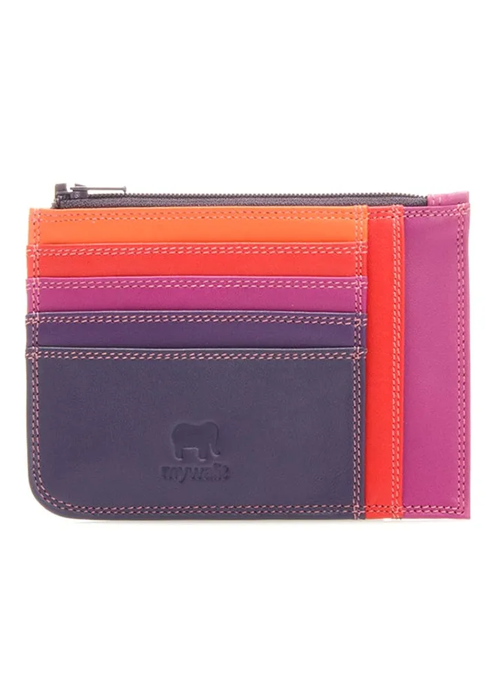 Slim Credit Card Holder With Coin Purse Sangria