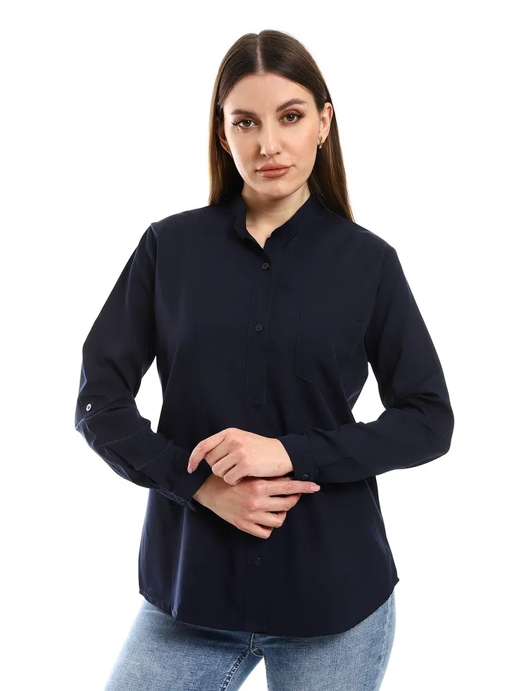 Women’s Casual Roll Up Sleeves Shirt