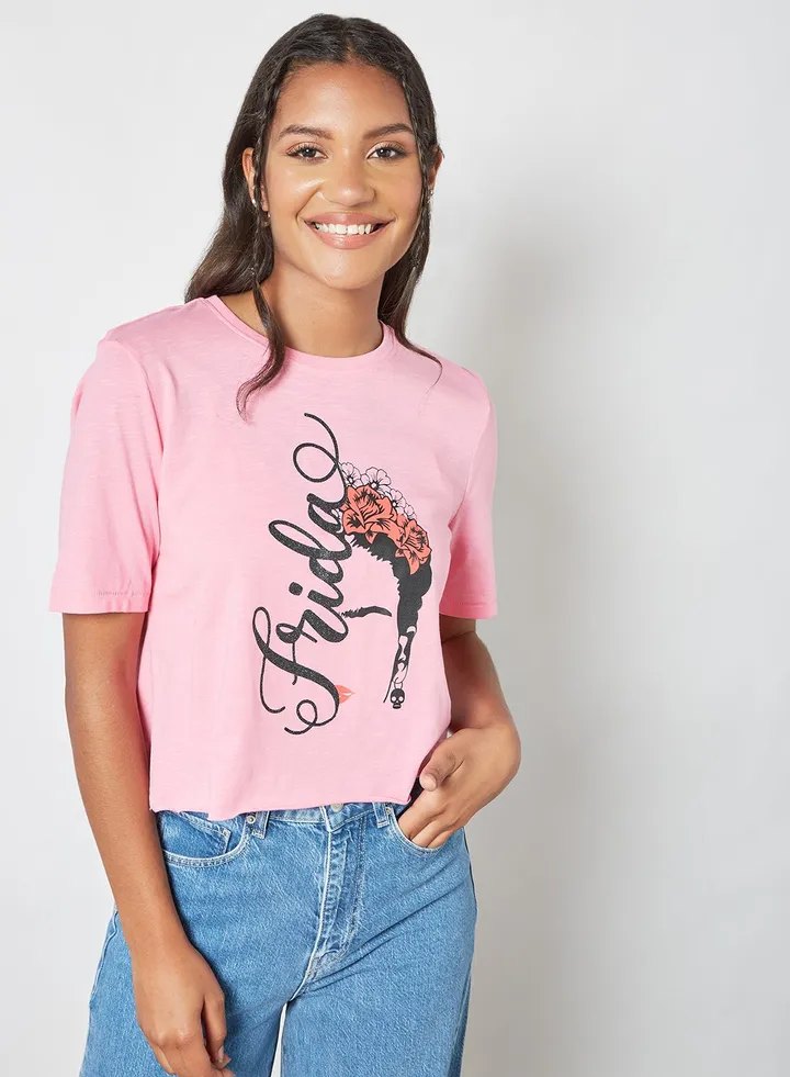 Frida Kahlo Graphic T-Shirt Sachet Pink
