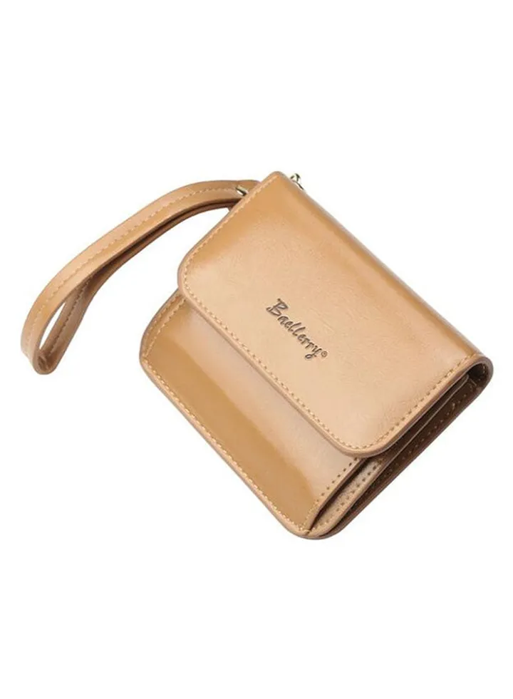 Zipper Folded Coin Purse Beige