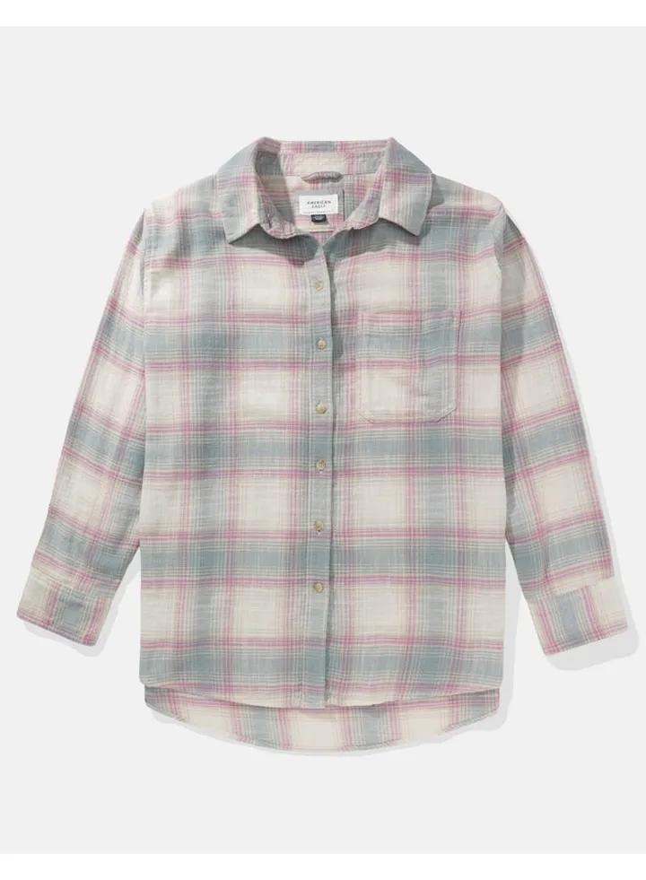 AE Oversized Plaid Flannel Shirt
