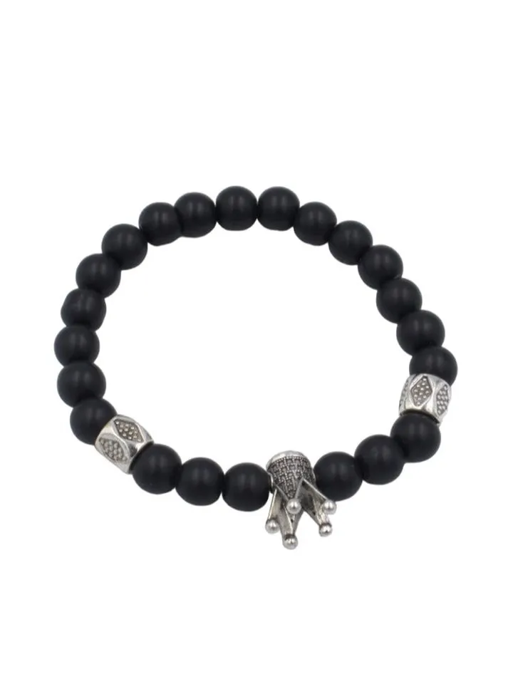 Fashion Stone Cross Bracelet- Black