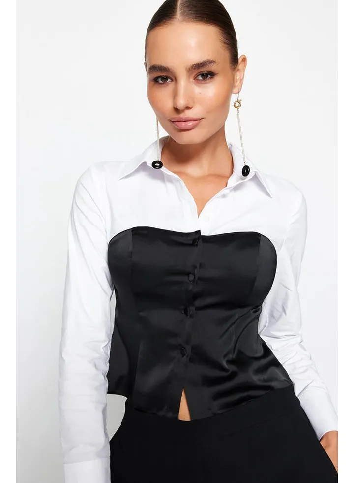 Black and White Fitted Shirt TPRAW24GO00006