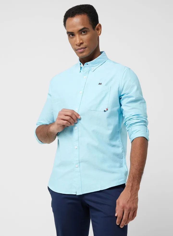 Thomas Scott Classic Slim Fit Twill Weave Cotton Casual Shirt