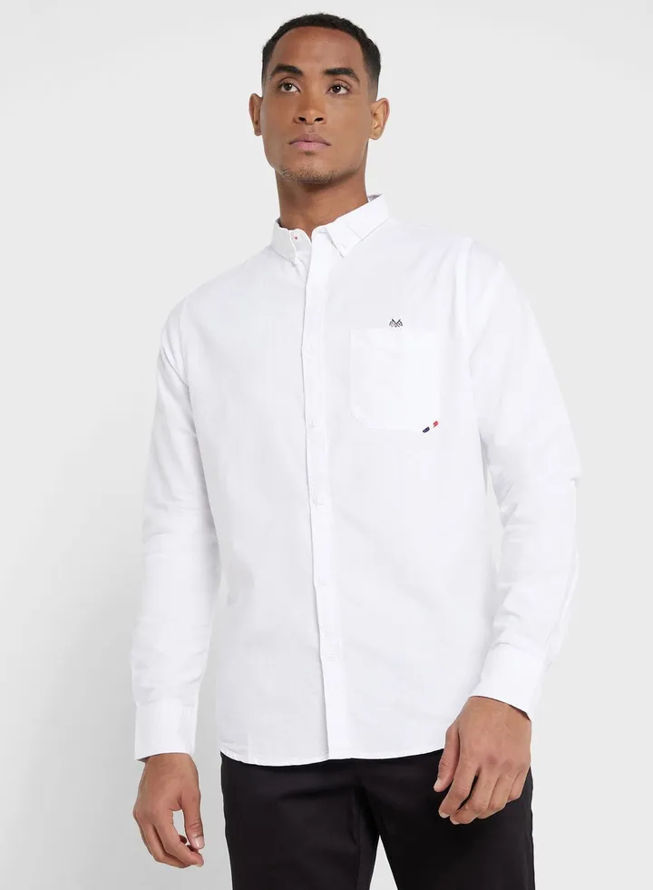Thomas Scott Men White Pure Cotton Slim Fit Casual Shirt